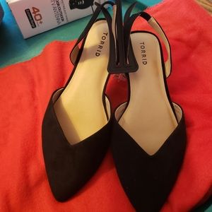 Torrid black sling back flats